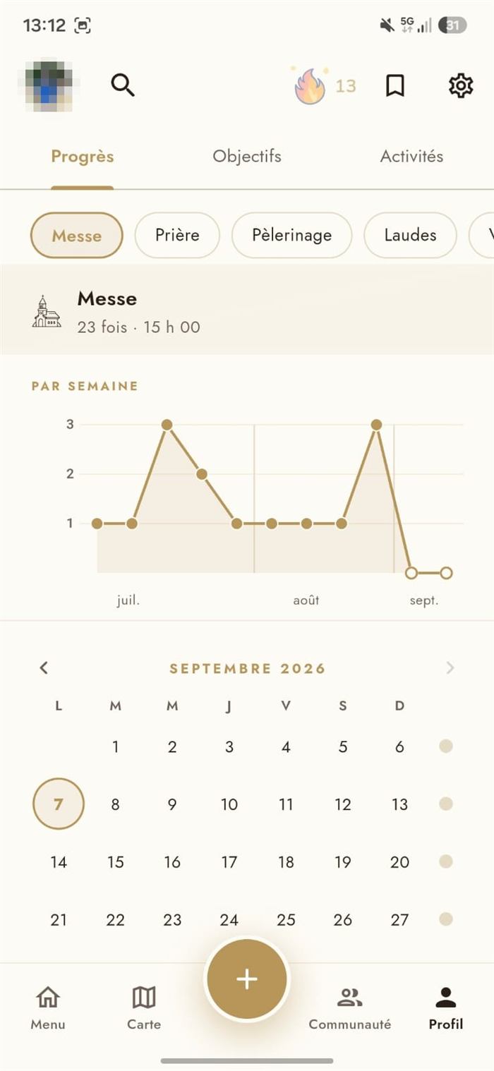 Écran de progression ORA